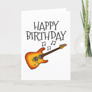 Electric Guitar Birthday Card Guitarist Musician