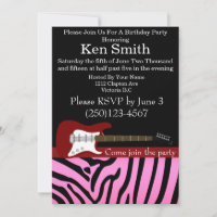 Electric Guitar Birthday Invitation #18