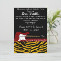 Electric Guitar Birthday Invitation #4