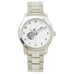 Electric Guitar Black Numbers Watch