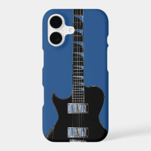 Electric Guitar Blue Black Pop Art
