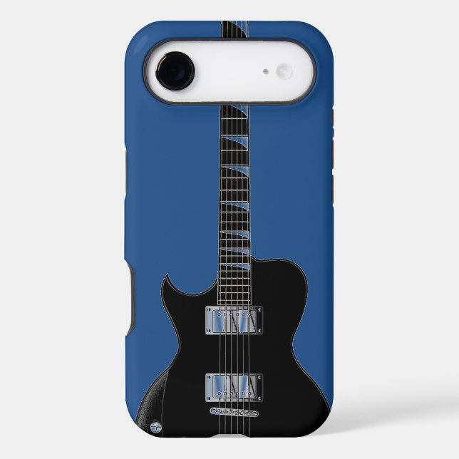 Electric Guitar Blue Black Pop Art (Back)