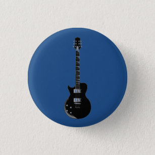 Electric Guitar Blue Black Pop Art 3 Cm Round Badge