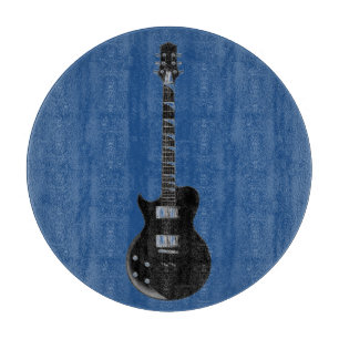 Electric Guitar Blue Black Pop Art Case-Mate Cutting Board