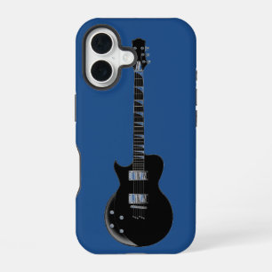 Electric Guitar Blue Black Pop Art iPhone 16 Case