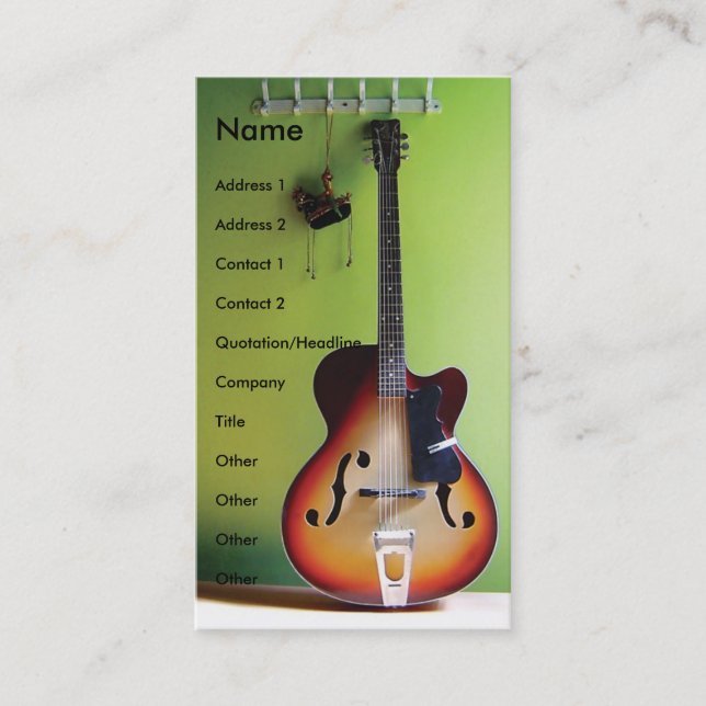 Electric Guitar Business Card (Front)