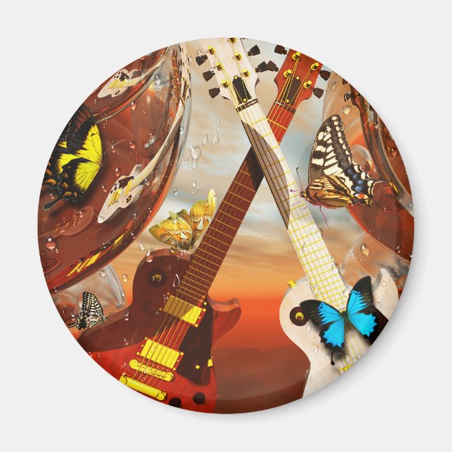 Electric guitar by Lenny art Magnet (Front)