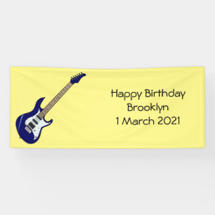 Electric guitar cartoon illustration banner
