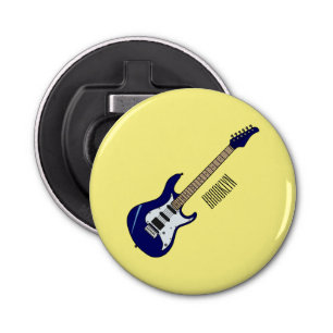 Electric guitar cartoon illustration bottle opener