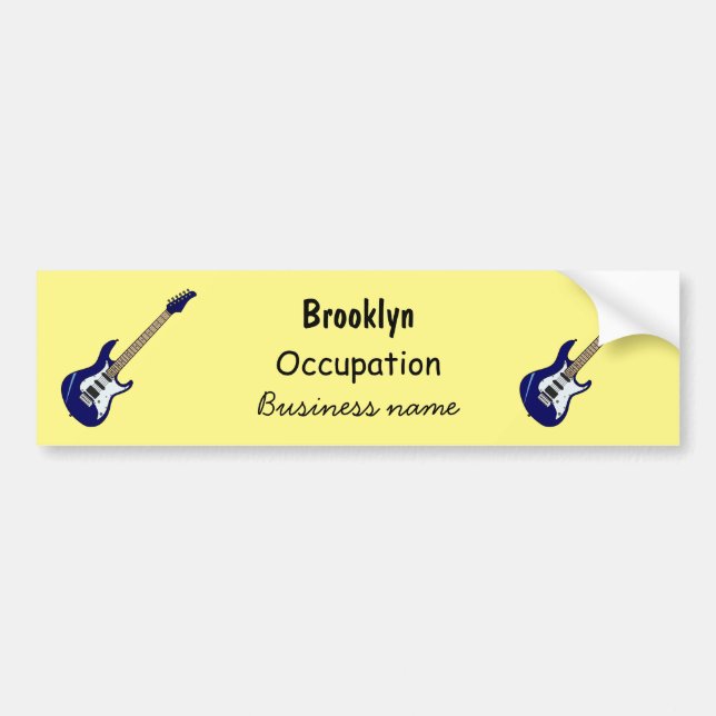 Electric guitar cartoon illustration bumper sticker (Front)