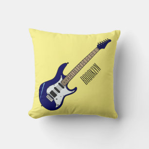 Electric guitar cartoon illustration cushion