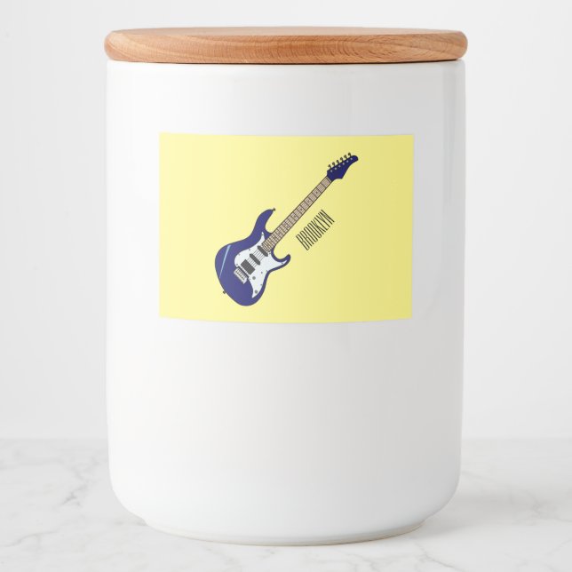 Electric guitar cartoon illustration food label (Front)