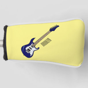 Electric guitar cartoon illustration golf head cover