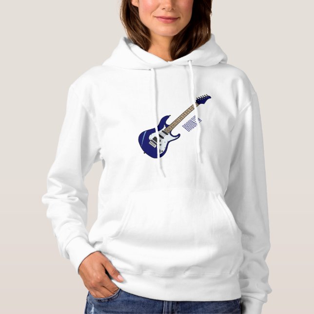 Electric guitar cartoon illustration hoodie (Front)
