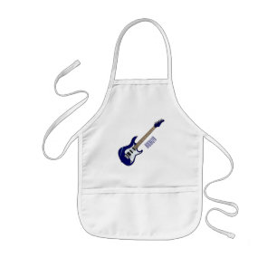 Electric guitar cartoon illustration kids apron