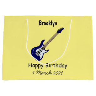 Electric guitar cartoon illustration large gift bag