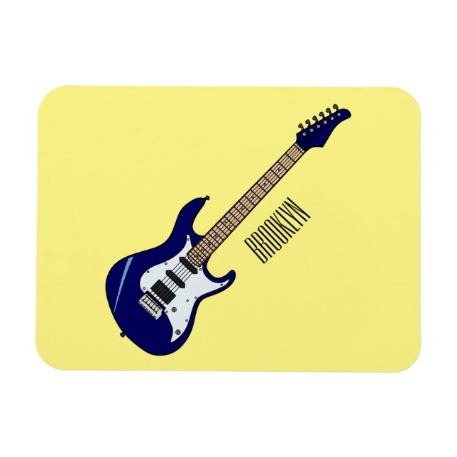 Electric guitar cartoon illustration magnet (Horizontal)