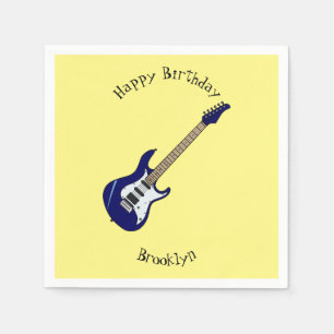 Electric guitar cartoon illustration napkin