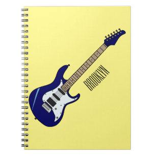 Electric guitar cartoon illustration notebook