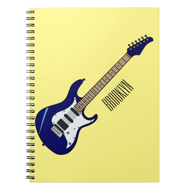 Electric guitar cartoon illustration notebook (Front)