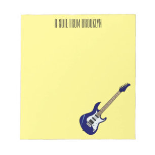 Electric guitar cartoon illustration notepad