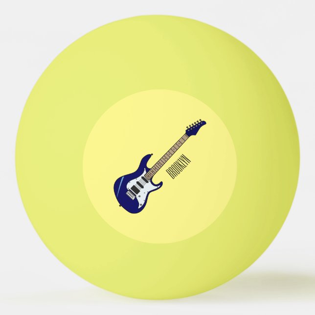 Electric guitar cartoon illustration ping pong ball (Front)
