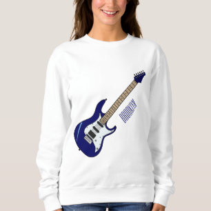 Electric guitar cartoon illustration sweatshirt