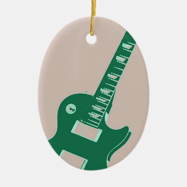 Electric Guitar Ceramic Tree Decoration (Front)