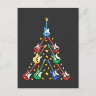 Electric Guitar Christmas Tree Music Lovers   Invitation Postcard