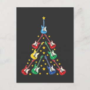Electric Guitar Christmas Tree Music Lovers Invitation Postcard