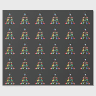 Electric Guitar Christmas Tree Music Lovers Wrapping Paper
