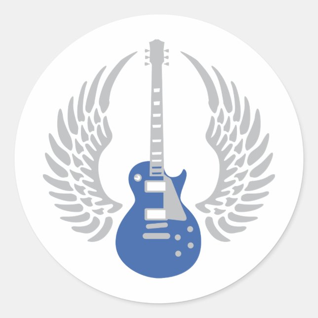 Electric guitar classic round sticker (Front)