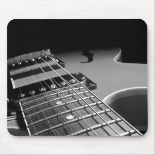Electric Guitar Close Up - Grey B&W Mouse Mat