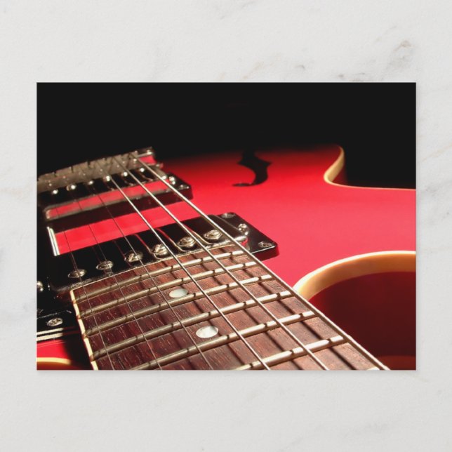 Electric Guitar Close Up - Original Red Postcard (Front)