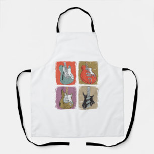 Electric Guitar Collection Band Guitarist Vintage Apron