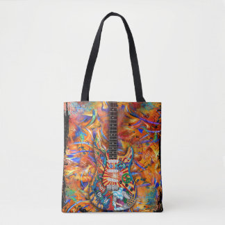 Electric Guitar, Colourful Guitar, Rock Music Tote Bag