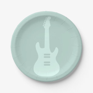 Electric Guitar CUSTOM COLOR Music Art Paper Plate