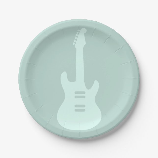 Electric Guitar CUSTOM COLOR Music Art Paper Plate (Front)