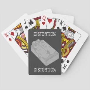 Electric Guitar Distortion Pedal White Playing Cards