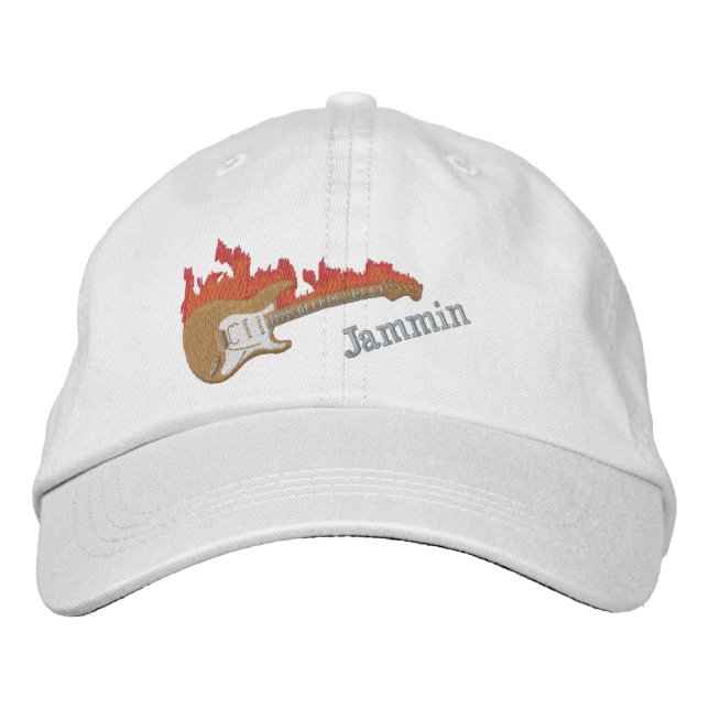 Electric Guitar Embroidered Cap (Front)