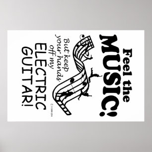 Electric Guitar Feel The Music Poster