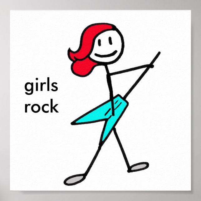 Electric Guitar Girl Poster (Front)