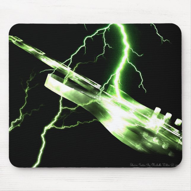 ELECTRIC GUITAR green Mouse Mat (Front)