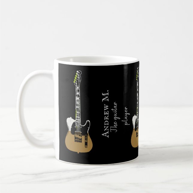 Electric-guitar / guitarist coffee mug (Left)