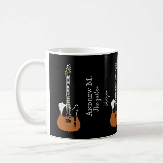 Electric-guitar / guitarist coffee mug (Left)