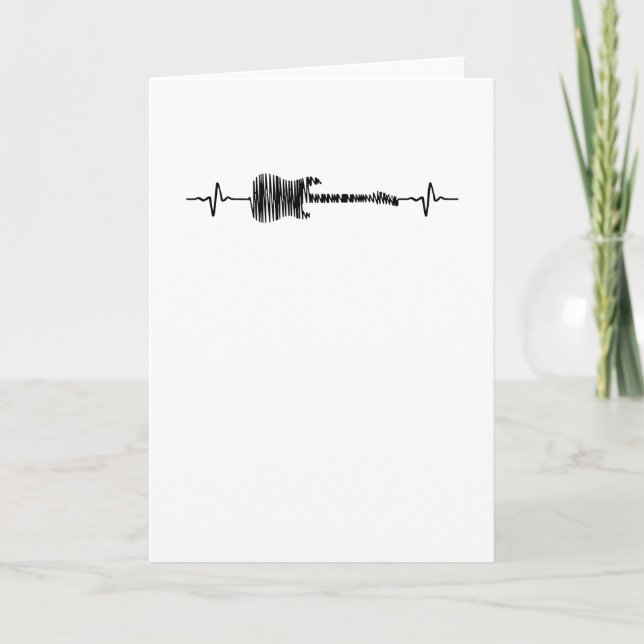 Electric Guitar Heart Beat Art Music Card (Front)