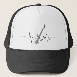 Electric Guitar Heartbeat Cool Gift for Guitarists Trucker Hat