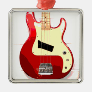 Electric Guitar in Red Metal Tree Decoration