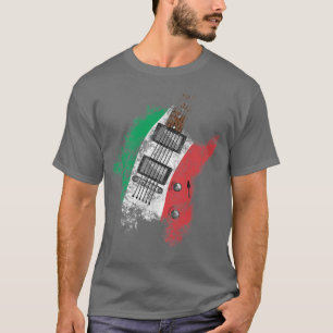 Electric Guitar Italian Flag Italy Guitarist Music T-Shirt