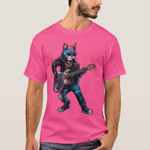 Electric Guitar Kitten Music Lover Rock Guitarist  T-Shirt